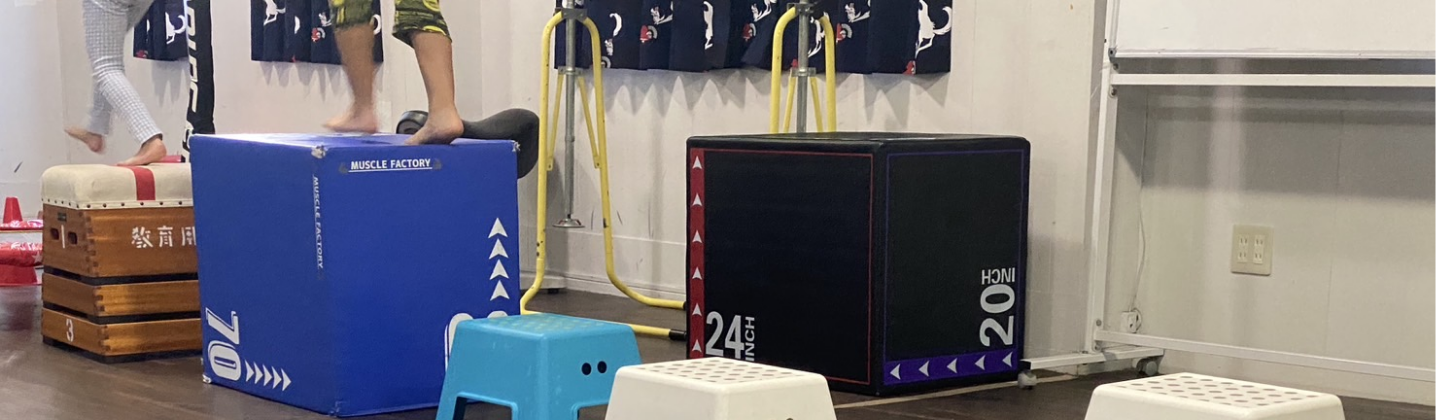 サーキットで子どもたちが運動している写真